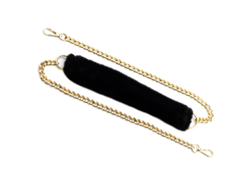 Gold Strap with Black Fur Shoulder Pad