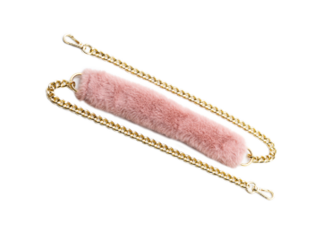 Gold Strap with Pink Fur Shoulder Pad